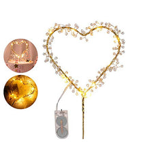 Load image into Gallery viewer, KIPETTO Love Heart Pearl Cake Toppers with LED Light for Birthday Wedding Anniversary Party Decor