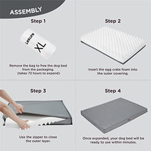 Load image into Gallery viewer, Lesure Waterproof Dog Bed Large - Outdoor Dog Crate Mattress with Removable Oxford Washable Fabric Cover, Orthopedic Pillow for Travel Outside, Grey, 91x69x7.6cm