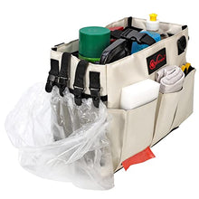 Load image into Gallery viewer, Vinsani Cleaning Caddy Multifunctional Storage Organiser Bag with Handle and Adjustable Waist and Shoulder Straps for Cleaning Supplies, Home, Craft, Car and Garden Tool Kit