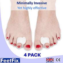 Load image into Gallery viewer, FEETFIX Bunion Corrector Toe Separators – Minimally Invasive Gel Hallux Valgus Big Toe Straightener Protector Splint– Immediate Foot Pain Relief – 4 Pack – Wear with Shoes Spacer –– Medical Grade