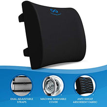 Load image into Gallery viewer, Everlasting Comfort Lumbar Support Pillow for Office Desk Chair - Memory Foam Back Cushion (Black)