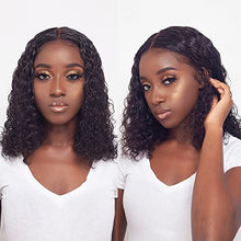 Load image into Gallery viewer, Bob Wigs Deep Wave Lace Front Wigs Human Hair Original Queen Brazilian 4X4 Human Hair Wigs for Black Women Deep Curly Lace Closure Wigs Natural Color 14Inch(35cm)