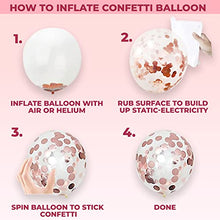 Load image into Gallery viewer, Rose Gold Balloon Arch Kit – 126 Pcs – Easy to Assemble Rose Gold, White, Metallic, and Confetti Balloon Garland Kit with Accessories – Rose Gold Birthday Decorations and New Year Decorations
