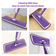 Load image into Gallery viewer, MEXERRIS Microfibre Spray Mop for Floor Cleaning - Wet Dry Dust Kitchen Floor Cleaning Mop with 2 Refillable Bottle 360°Rotatable Hardwood Mop for Laminate Wood Tiles 3 Reusable Pads and 1 Scrubber