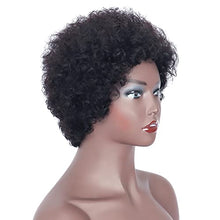 Load image into Gallery viewer, YEESHEDO Short Curly Human Hair Wigs for Women Afro Curly Wig Natural Black Brazilian Real Hair Wigs 150% Density (Black / 1B#)