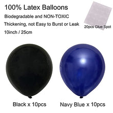 Load image into Gallery viewer, Zerodeco Graduation Decorations, Black and Blue Banner Paper Pompoms Fan Hanging Swirls Graduation Confetti Paper Garland Party Balloons for Grad Party Decoration Supplies