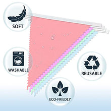 Load image into Gallery viewer, Alintor 46 Flags 40.6ft Bunting, Macarons Fabric Bunting + 18 Pastel Balloons, Birthday Bunting, Easter Bunting Ideal for Indoor Outdoor Ramadan, Baby Shower Banner, Garden Party Decorations