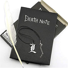 Load image into Gallery viewer, Death Note Notebook with Feather Pen, Fashion Anime Theme Death Note Cosplay Notebook, Gifts for Cosplay Lovers, Can be Used as Diary and Notebook
