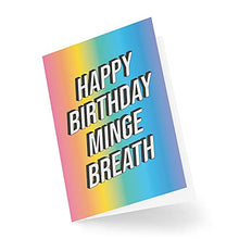 Load image into Gallery viewer, Tongue in Peach Funny Birthday Cards, Rude Card, Happy Birthday M*nge Breath, Novelty Profanity Insult Banter Lesbian Bestie for Her for Him, CBH478, White, 21 x 15 x 0.2 cm