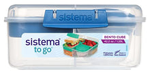 Load image into Gallery viewer, Sistema Bento Box TO GO | Lunch Box with Yoghurt/Fruit Pot | 1.25 L | Assorted Colours (Varies by Pack) | 1 Count