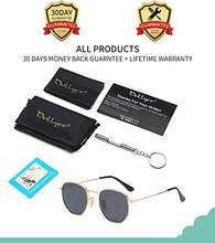 Load image into Gallery viewer, Polarized Sunglasses for Women Men Vintage Trendy Metal Frame Square Sunglasses UV400 Protection Gold Frame/Black Lens