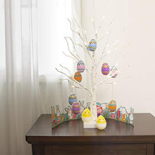 Load image into Gallery viewer, Eambrite White Easter Tree with Colourful Fillable Eggs Battery Operated Twig Tree with Lights Easter Gifts for Children (60cm/2ft)