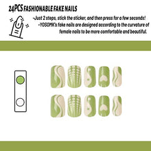 Load image into Gallery viewer, YOSOMK Press on Green Nails Short Green Square Fake Nails Short Glossy Stick on Nails Full Cover Glue on Nails False Nails with Designs Acrylic Nails for Women