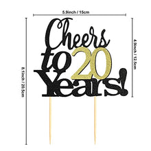 Load image into Gallery viewer, Sumerk Cheers to 20 Years Cake Toppers 20th Birthday Cake Topper Wedding Anniversary Party Decorations Supplies - 1 Pack