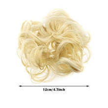 Load image into Gallery viewer, 2pcs Light Blonde Bun Updo Hair Scrunchies Set Curly Messy Fake Hair Chignon Extensions Hairpieces for Evening Party Dating Prom Wedding