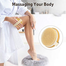 Load image into Gallery viewer, Metene 2 Pack Dry Body Brush, Shower Brush Wet and Dry Brushing, Dry brush for Cellulite and Lymphatic, Body Scrubber with Soft and Stiff Bristles, Suitable for All Kinds of Skin