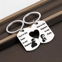 Load image into Gallery viewer, TV Show Fan Gift Gift for Boyfriend Girlfriend Wedding Gift Couple Keychain Set (duke to my daphne UK)