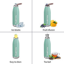 Load image into Gallery viewer, YouBottle Stainless Steel Water Bottle, 500ml Vacuum Insulated, Leak-Proof, No Sweating, BPA Free, Metal Bottle,12 Hours Hot & 24 Hours Cold for Adult Kid Boy Girl Child Drinking