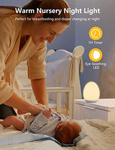 Load image into Gallery viewer, Night Lights for Kids Room, MediAcous Baby Night Light with 7 Colors Changing & Dimming Function, Rechargeable Kids Night Light with 1 Hour Timer & Touch Control, Up to 100H