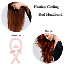 Load image into Gallery viewer, Heatless Curling Rod Headband,Heatless Hair Curling Set,No Heat Wave Hair Curlers Styling Tools for Long Medium Hair,Hair Curlers Make Hair Soft And Shiny (Pink)