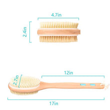 Load image into Gallery viewer, Back Scrubber for Shower with Long Wooden Handle,Body Brush for Exfoliating Skin with Soft and Stiff Bristles,Shower Brush Bath Brush Body Scrubber for Wet or Dry Brushing