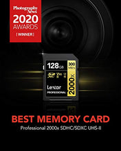 Load image into Gallery viewer, Lexar Professional 2000x 64GB SDXC UHS-II Card, Up To 300MB/s Read, for DSLR, Cinema-Quality Video Cameras (LSD2000064G-BNNAG)