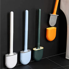 Load image into Gallery viewer, Silicone Toilet Brush Bathroom Bowl Toilet brushes and holders Set Buddy Bristle with No-Slip Long Handle Quick Drying Holder Toilet Brush Kit with Base for Anti-drip Clean Toilet Corner Easily