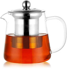 Load image into Gallery viewer, PluieSoleil Glass Teapot 450 ml Teapot for One with Heat Resistant Stainless Steel Infuser Perfect for Tea and Coffee (450ML)