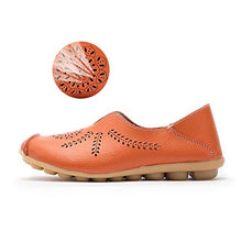 Load image into Gallery viewer, Women's Leather Shoes Loafers Moccasins Casual Slip On Flats Driving Shoes Boat Shoes Size Orange UK5,5=CN40