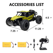 Load image into Gallery viewer, Tecnock RC Cars 1:16 Large Size Remote Control Racing Car for Adults Kids, 2.4Ghz Off Road High Speed Monster Truck Toys, 2WD RC Buggy with 2 Rechargeable Batteries,Toy Gifts for Boys Girls (Yellow)