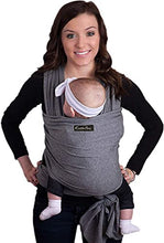 Load image into Gallery viewer, CuddleBug Baby Wrap Sling + Carrier - Newborns & Toddlers up to 36 lbs - Hands Free - Gentle, Stretch Fabric - Ideal for Baby Showers - One Size Fits All (Grey)