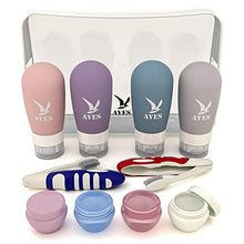 Load image into Gallery viewer, Travel Bottles for Toiletries with Travel Containers, Clear Zipper Bag and Folding Toothbrushes for Travel Toiletries, Shampoo, and Shower Gel | Ideal as a Gift Set | 11 Pcs
