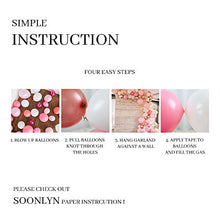 Load image into Gallery viewer, Soonlyn Pink Rosegold Balloon Garland 140 Pcs Gold and Pink Confetti Balloon Arch Kit for Bridal Shower Baby Shower Girl Birthday Party Decoration