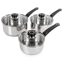 Load image into Gallery viewer, Morphy Richards 970003 Equip 3 Piece Pan Set-Stainless Steel, Set of 3