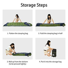 Load image into Gallery viewer, HEWOLF Adult Sleeping Bags 3 Season Envelope Camping Sleeping Bag Water Repellent Lightweight Rectangular Sleeping Bag for Outdoor Camping Trekking Hiking Fishing Green 1.6KG 10℃ to 15℃