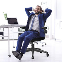 Load image into Gallery viewer, Office Chair - Ergonomic Desk Chair with Flip-up Armrest, Lumbar Support Height Tilting Adjustment, High-density Seat Cushion, YONISEE Mesh Back Rocking Computer Chair Conference Executive Task Chair