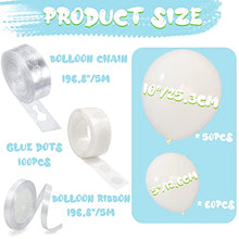 Load image into Gallery viewer, 113 Pcs White Balloons Garland Arch Kit, 5''/10'' Latex Macaron Balloons Decoration Balloons with Arch Making Tools for Boys Girls Birthday Party Festival Wedding Anniversary Baby Shower Supplies