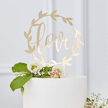 Load image into Gallery viewer, Ginger Ray Gold Scripted Acrylic Love Wedding Cake Topper Decoration Single Pack