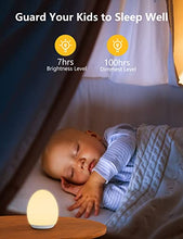 Load image into Gallery viewer, Night Lights for Kids Room, MediAcous Baby Night Light with 7 Colors Changing & Dimming Function, Rechargeable Kids Night Light with 1 Hour Timer & Touch Control, Up to 100H