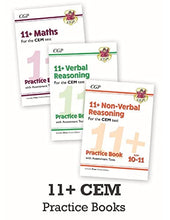 Load image into Gallery viewer, 11+ CEM Ages 10-11 Practice Book & Assessment Tests Bundle: Maths, Verbal and Non-Verbal Reasoning