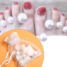 Load image into Gallery viewer, 8 Pcs Silicon Toe Separators, Toe Seperators Silicone, Toe Dividers, Gel Foot Toe Spacers, Toe Separators for Overlapping Toes for Pedicure Manicure Nail Art(Pearl)
