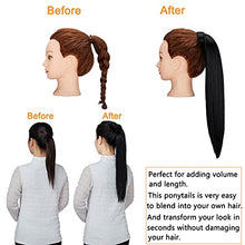 Load image into Gallery viewer, ZAIQUN Clip in Ponytail Extension Wrap Around Pony Tail Long Straight 20 Inch Synthetic Ponytail Hair Extensions Hair Pieces for Women(20'', Dark Black)