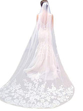 Load image into Gallery viewer, Single Layer Wedding Veil Lianshi Bridal Veil Lace Embroidery Bride Supplies 3m (Off White)