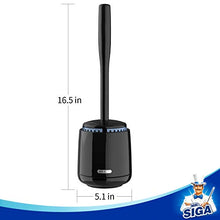Load image into Gallery viewer, MR.SIGA Toilet Bowl Brush and Holder, Premium Quality, with Solid Handle and Durable Bristles for Bathroom Cleaning, Black, 1 Pack