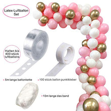 Load image into Gallery viewer, HUIBO Balloon Garland Arch Kit 16Ft Long 112pcs Pink White Gold Balloons Pack for Girl Birthday Baby Shower Bachelorette Party Centerpiece Backdrop Background Decorations