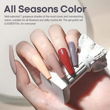 Load image into Gallery viewer, Modelones Gel Nail Polish Set, Brown Pink Nude Gray 7 Colors Soak off All Seasons Nail Polish Modern Nail Art Salon Birthday Mother's Day Gifts Nail Gel Manicure Set 6ML