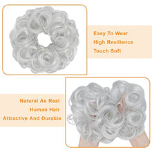 Load image into Gallery viewer, FXTYK Messy Bun Hair Pieces For Women Curly Wavy Hair Scrunchies Hair Bun Extensions Updo Bun Hair Extensions Donut Hair Chignons Hair Accessories-Natural Black-1pcs