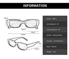 Load image into Gallery viewer, Long Keeper Vintage Rectangle Sunglasses for Women Trendy Square Sunglasses Fashion Retro Glasses with UV400 Protection for Ladies Teen Girls Men (Black)