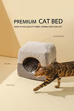 Load image into Gallery viewer, Cat Cave Bed for Indoor Cats up to 7kg, 37x33x30cm 3 in 1 Warm Cave Cat House Cat Sofa Bed Foldable Microfiber Tent with Removable Washable Cushion Pillow for Kitten Cats Small Dogs Puppy Small Pets