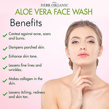 Load image into Gallery viewer, HerbOrganic Aloe Vera Face Wash – Hydrating and Skin Cleanser – Skin Care and Acne Face Wash– Treat Inflammation – 100 ml